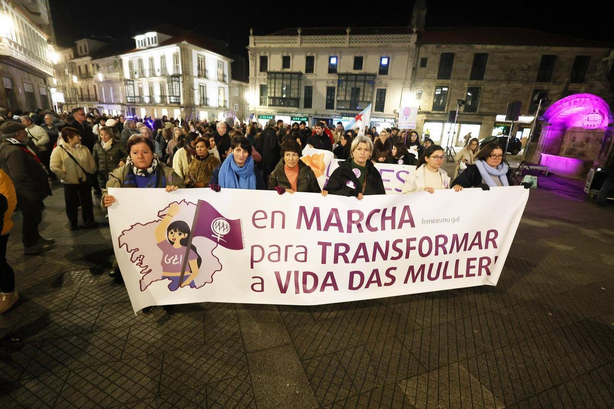 Manifestación en Pontevedra por el Día Internacional contra la Violencia Machista