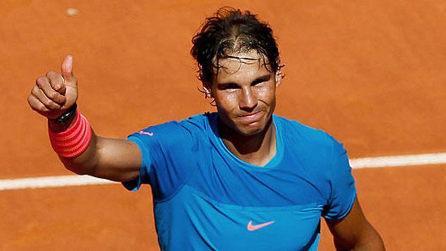 Nadal celebra su victoria ante Berdych.