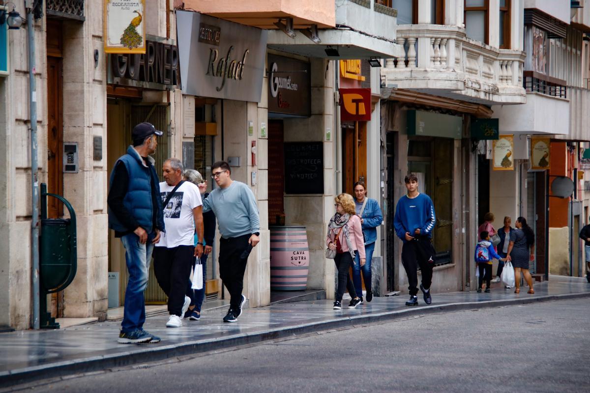 Una de las vías del centro de Alcoy.