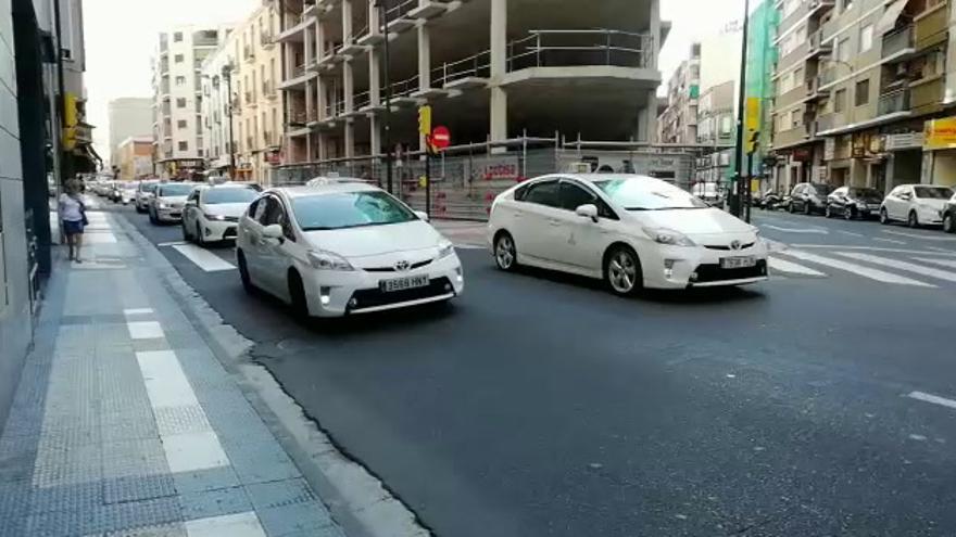 Los taxistas de Zaragoza, en lucha