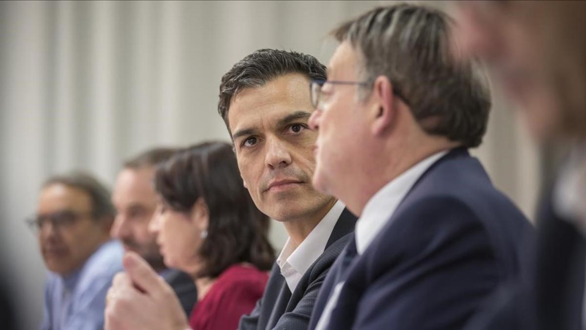 Pedro Sánchez, el pasado lunes en Valencia.