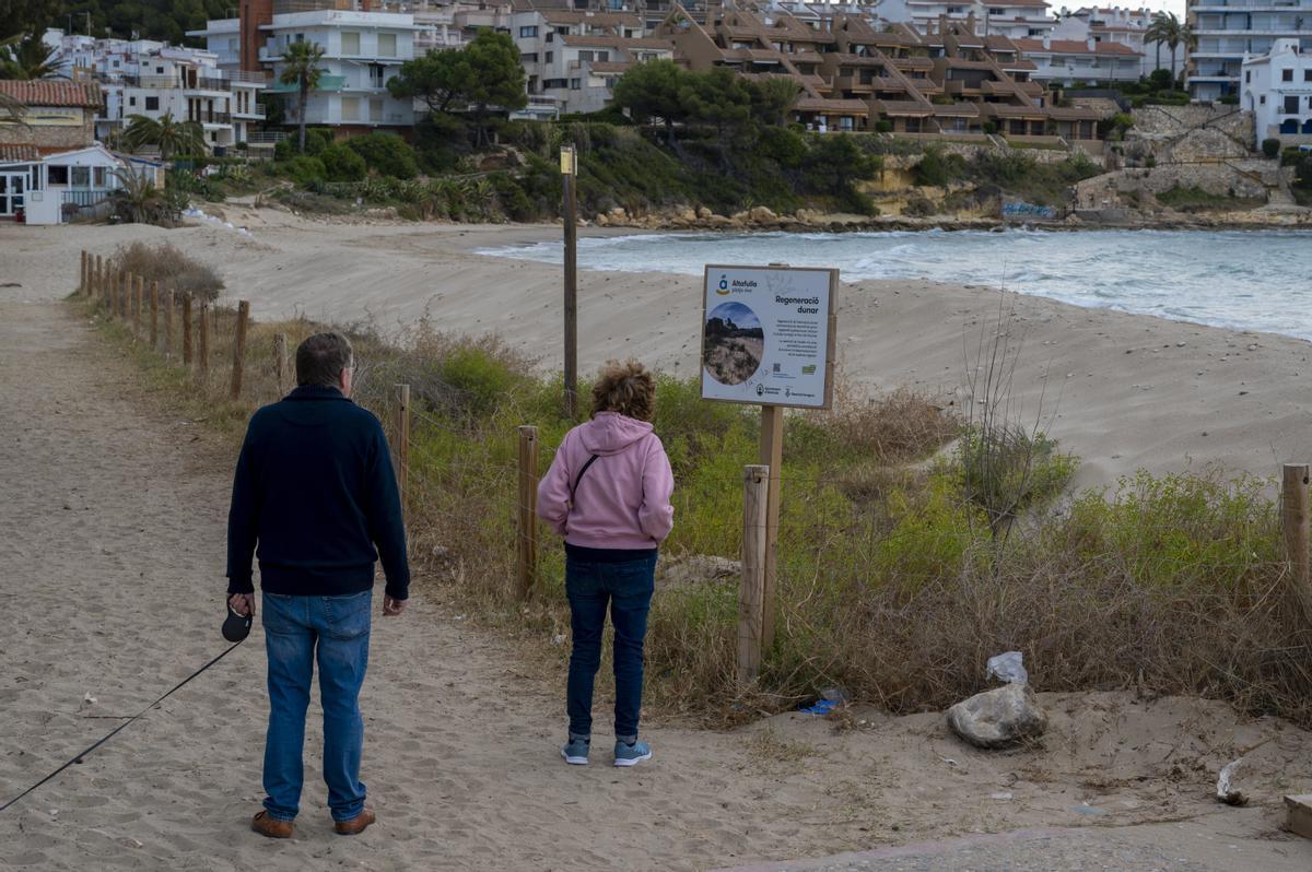 Dunas artificiales en la playa de Altafulla.