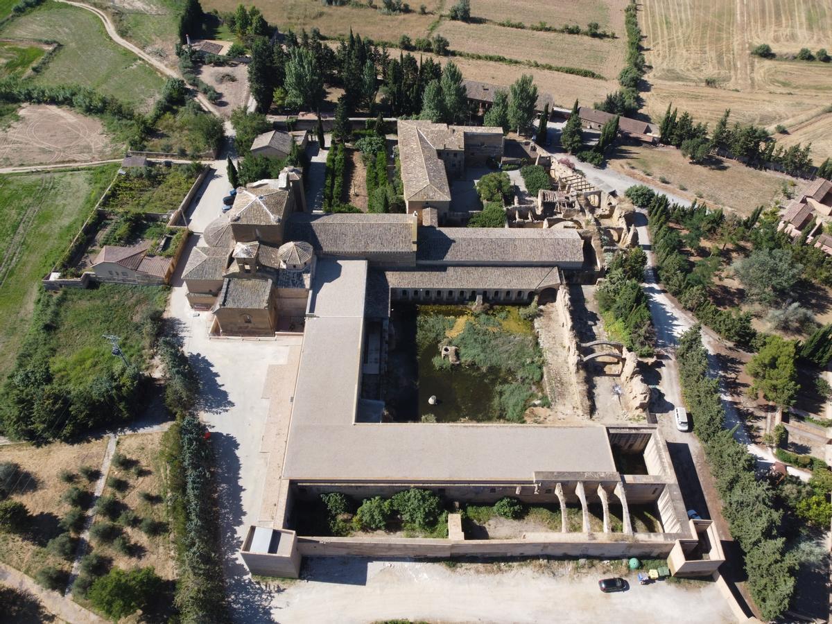 Vista aérea del monasterio, en cuya conservación el Gobierno de Aragón lleva invertidos 6,5 millones de euros.