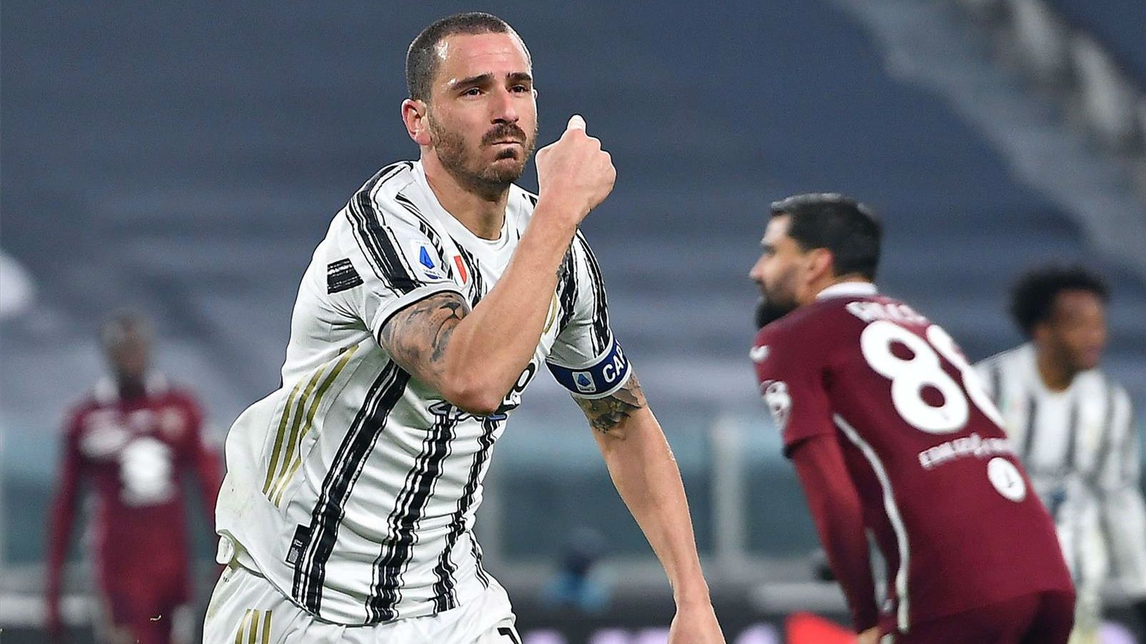 Bonucci, celebrando un gol con la Juventus