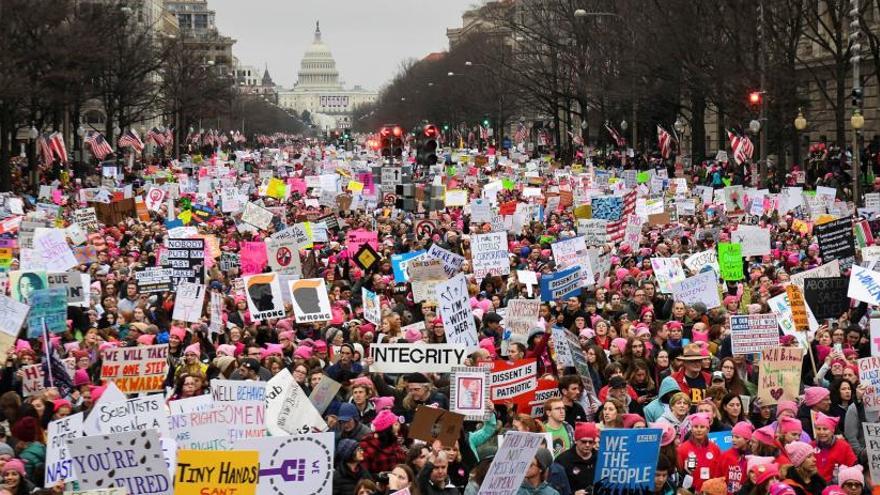 Un momento de la Marcha de Mujeres en Washington.