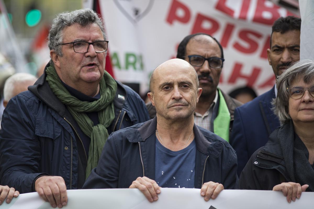 El actor Pepe Viyuela, manifestándose por el pueblo Saharaui