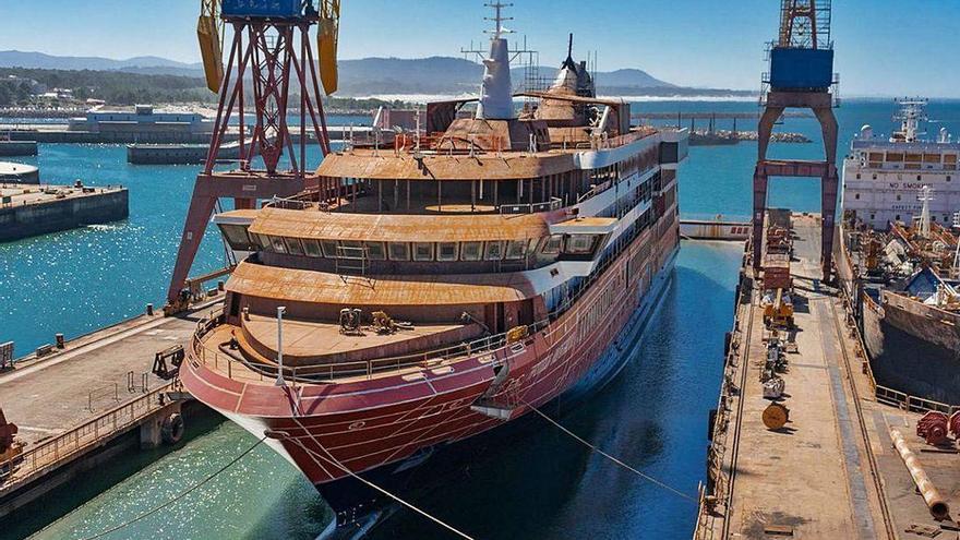 El tercero de los siete cruceros que construye el astillero West Sea, en Viana do Castelo, para Mystic Cruises.