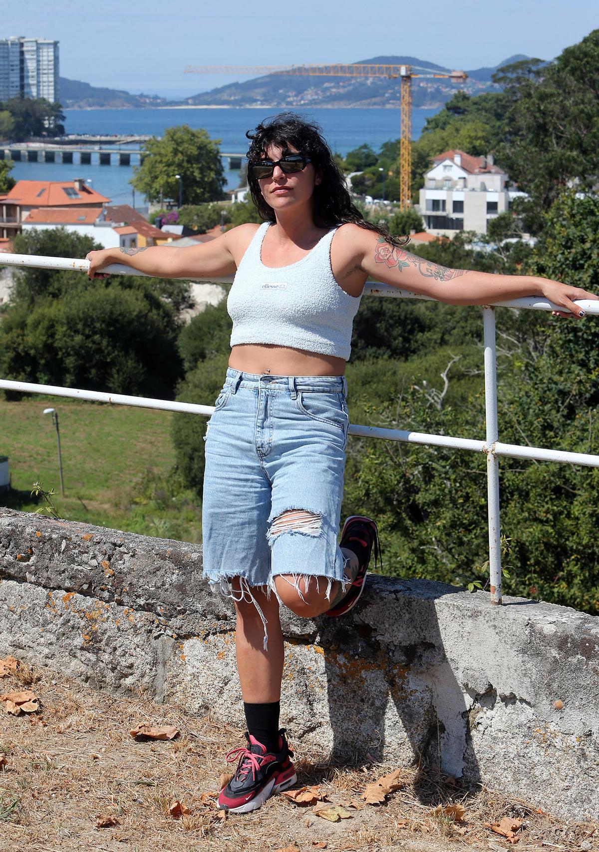 La cantante de reggae y rap High Paw, en el torreiro de Liñares