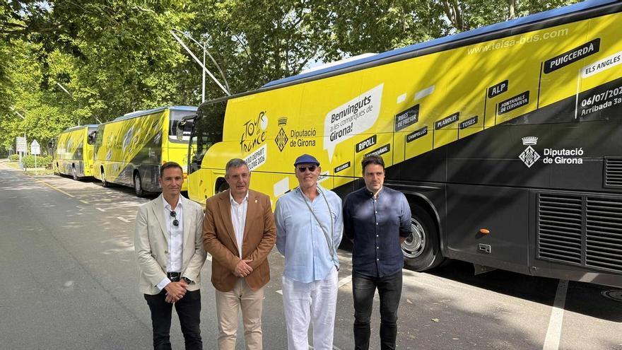 La Diputació de Girona envinila tres autocars per promocionar el pas del Tour 2026 per la demarcació