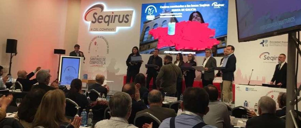 Entrega de los premios Seqirus, en Santiago, a la Atención Primaria de Terra de Montes.