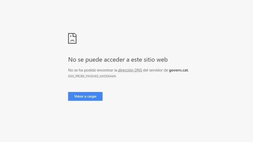 Desactiven les pàgines web del Govern