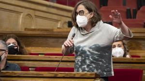 La diputada de la CUP, Eulàlia Reguant, en el Parlament.