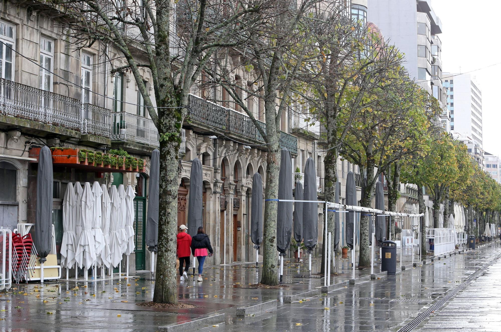 Así ha vivido Vigo el primer sábado de cierre de la hostelería