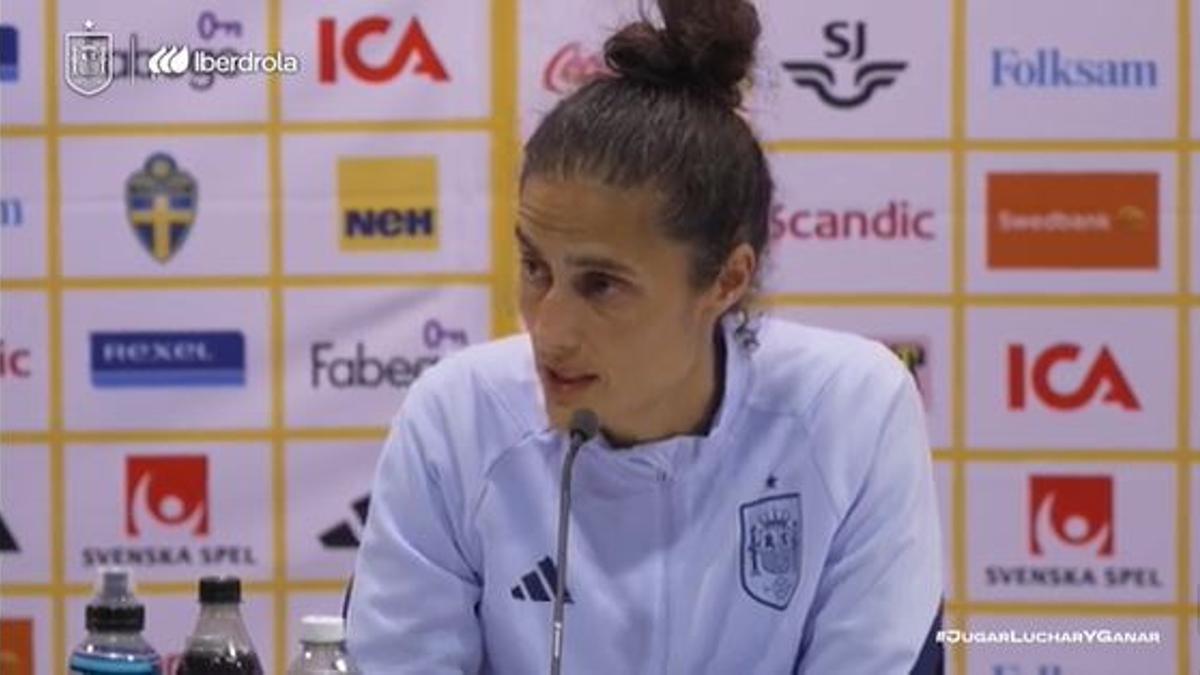 Montse Tomé, en rueda de prensa