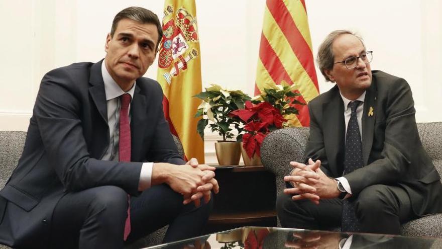 Pedro Sánchez y Quim Torra, durante su último encuentro