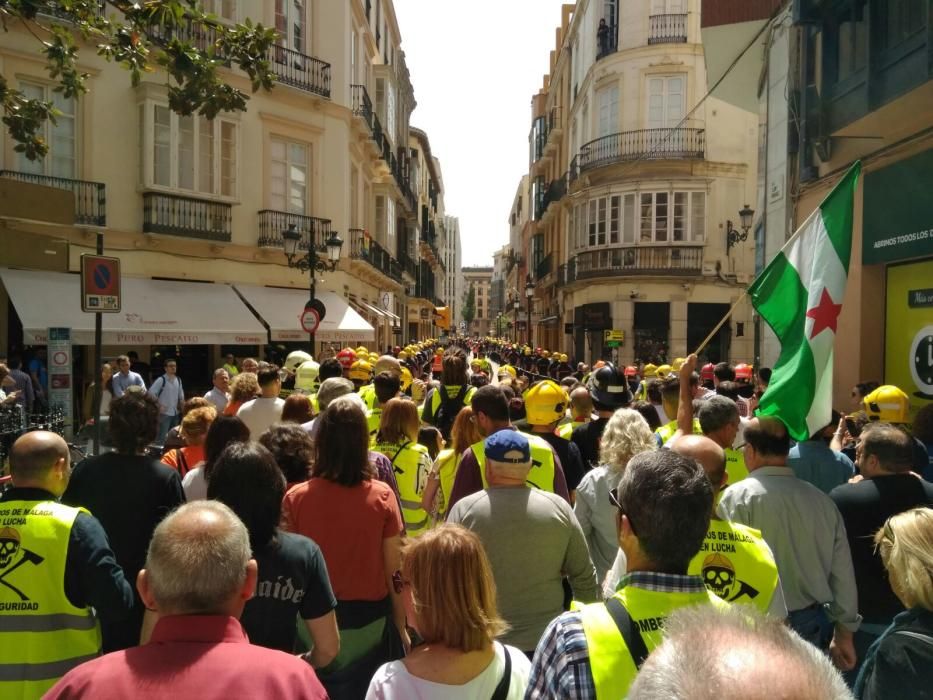 Manifestación de los bomberos de Málaga