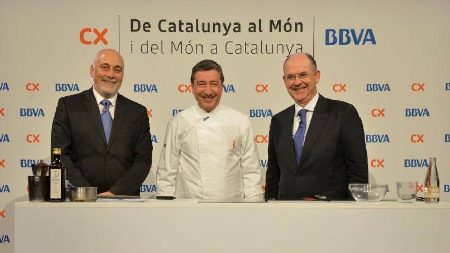 El cuiner Joan Roca durant l&#039;acte organitzat per CatalunyaCaixa i BBVA.