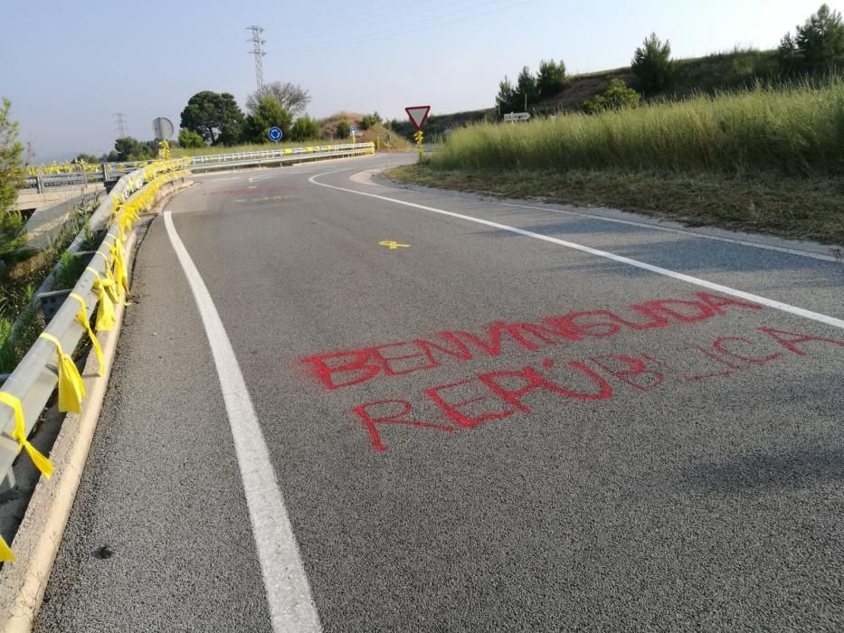 L'entorn de la presó de Lledoners es lleva tenyit