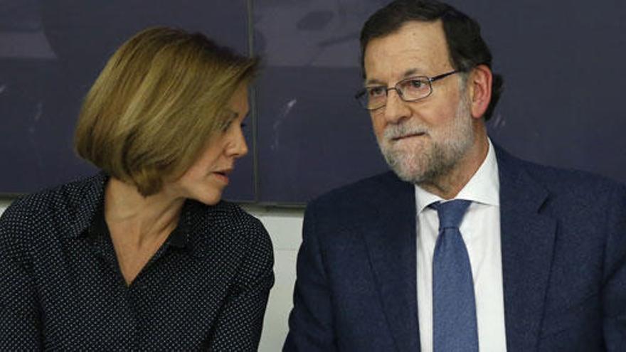 Cospedal y Rajoy, durante la Junta Directiva del PP.