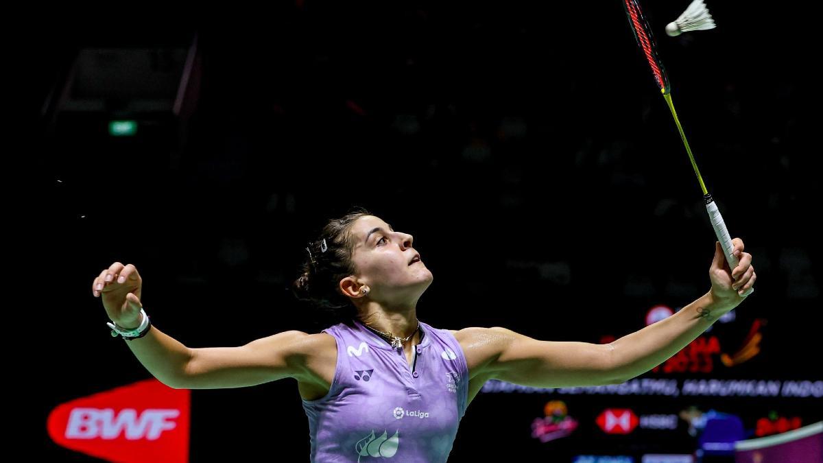 Carolina Marín en acción en el Abierto de Indonesia