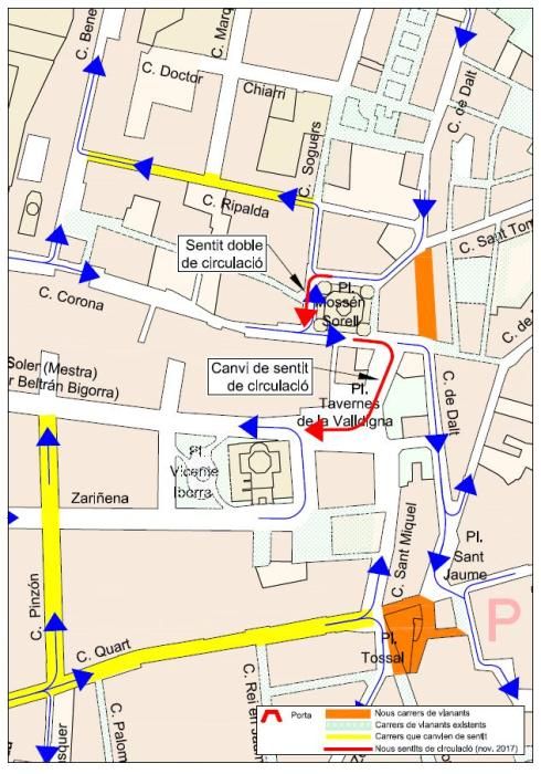 Modificación en los bucles de Ciutat Vella