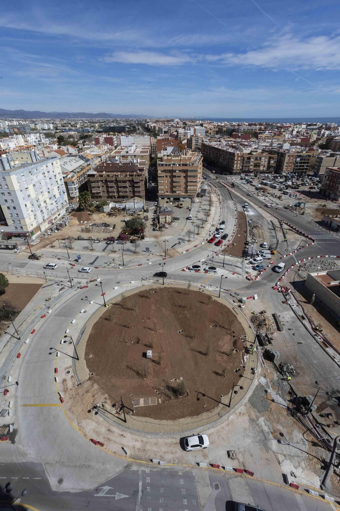 Así avanzan las obras del bosque urbano del Cabanyal