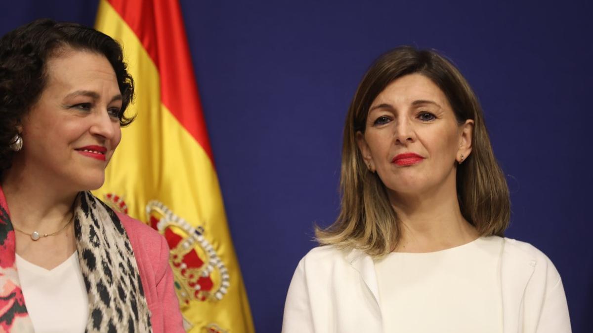 La ministra de Trabajo, Yolanda Díaz  en su toma de posesión