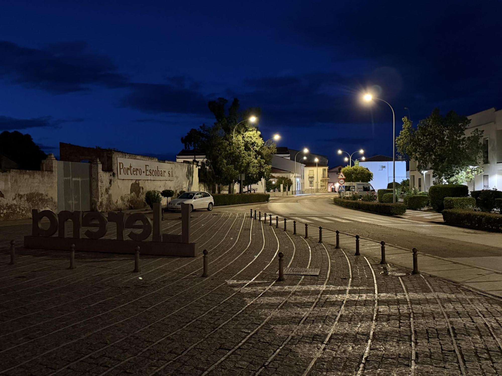 Calles de Llerena por la noche.