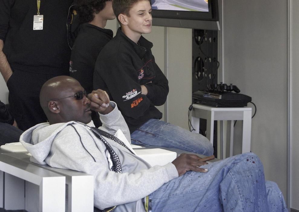 Michael Jordan en su visita a Cheste MotoGP