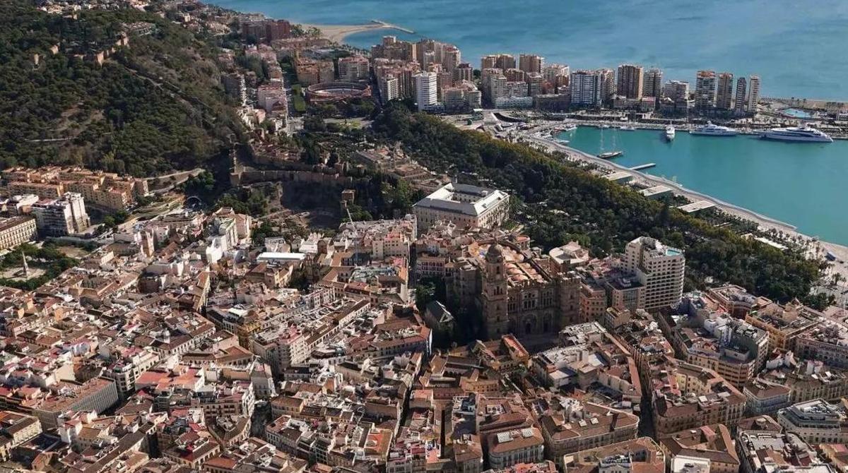 Una vista aérea del Centro de Málaga.