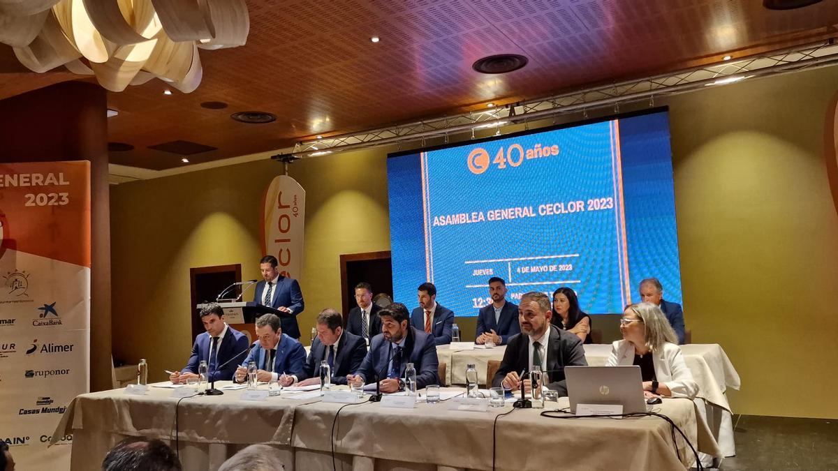 El presidente de la Patronal Ceclor, Juan Jódar Bardón, durante su intervención en la 40 Asamblea general.