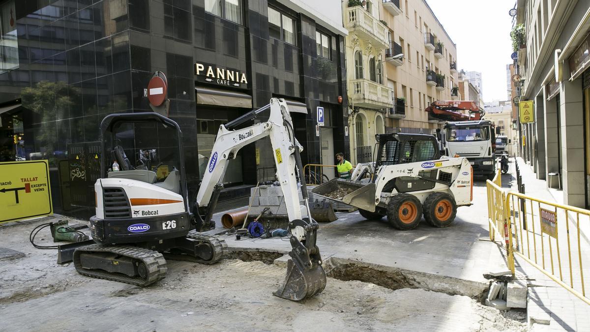 Obras en la calle de Lincoln, en Sarrià-Sant Gervasi.