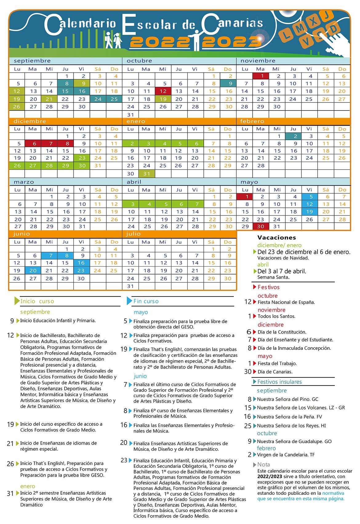 Calendario escolar festivos Canarias: ¿Los colegios de Canarias hacen  puente en diciembre?