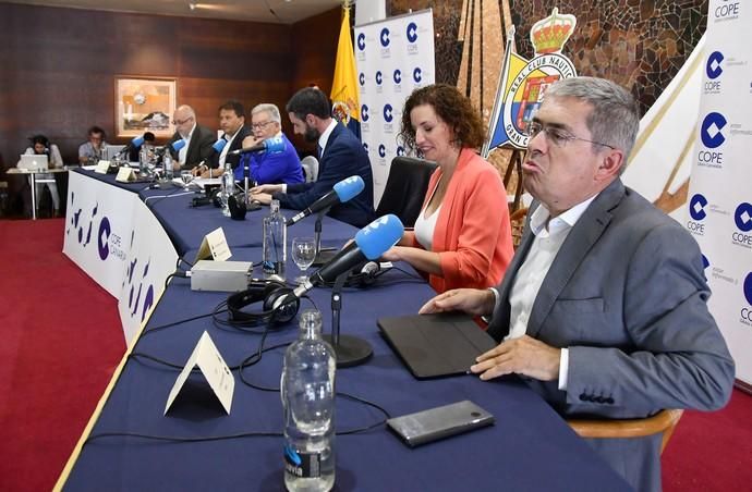 07/05/2019 LAS PALMAS DE GRAN CANARIA. .Los candidatos de los principales partidos al Cabildo de Gran Canaria contrastan sus propuestas en un debate organizado or la cadena COPE, en el Real Club Náutico de Gran Canaria. Nueva Canarias, Antonio Morales. JxGC Coalición Canaria, José Miguel Bravo de Laguna. PP AV, Marco Aurelio Pérez. Sí Podemos, Sara Ramírez. PSOE, Luis Ibarra.  Fotógrafa: YAIZA SOCORRO.  | 07/05/2019 | Fotógrafo: Yaiza Socorro