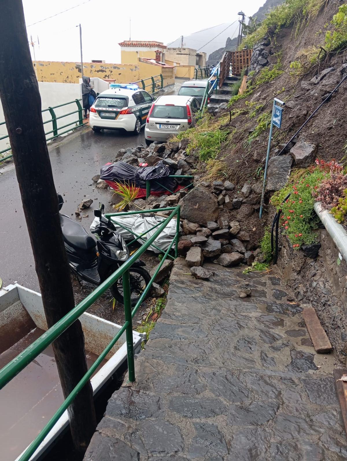 Imagen de un derrumbe ocurrido en la localidad gomera de Valle Gran Rey.