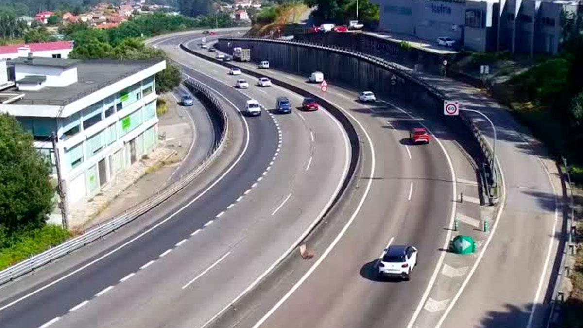 Tramo aproximado de la A-55 en la que ocurrió el accidente.