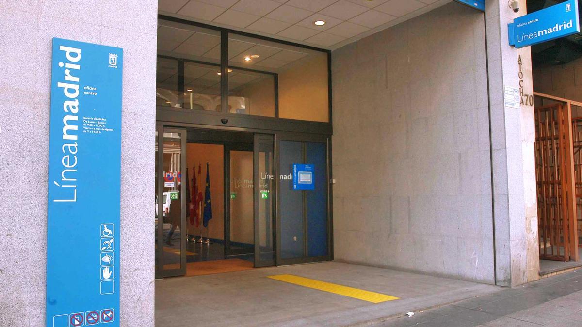 Una oficina de atención al ciudadano de Línea Madrid en una imagen de archivo.