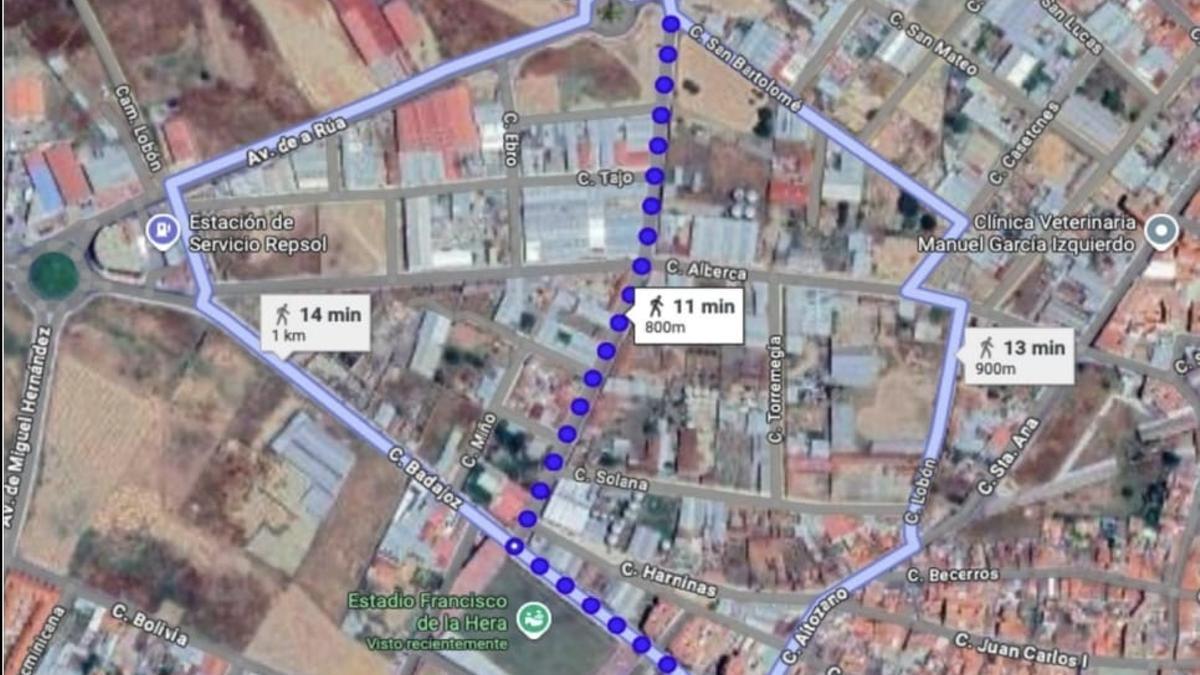 Plano recomendado por la policía local sobre alternativas de itinerarios.