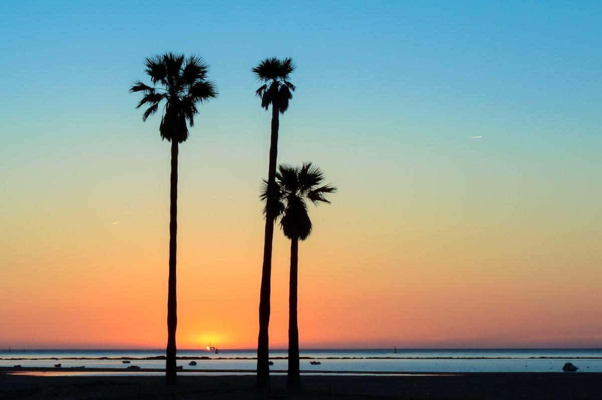 Puesta de sol en Sanlúcar de Barrameda.