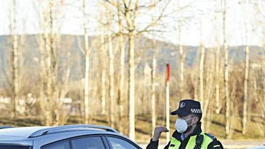 Un control de la policia de Girona.