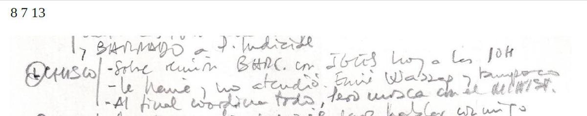Anotación de Villarejo de 8 de julio de 2013