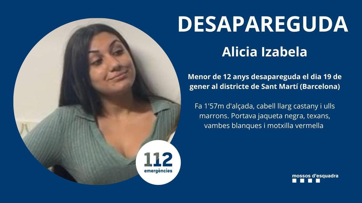 Menor de 12 años desaparecida en Sant Martí (Barcelona)