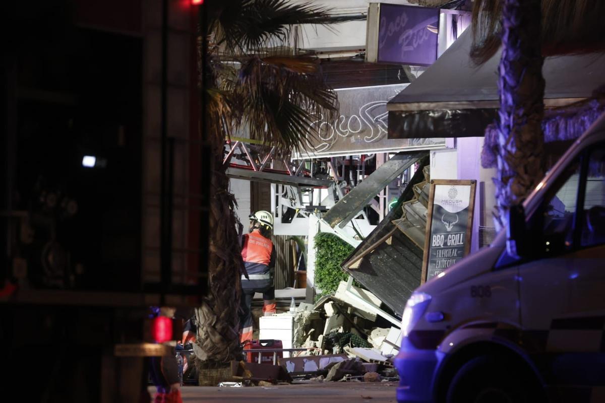 Derrumbe de un edificio en Playa de Palma