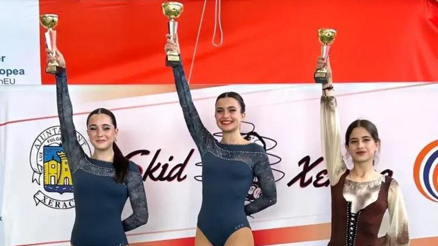 Las patinadoras de Castelló brillan en el autonómico al lograr cinco medallas
