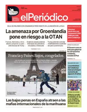La portada de EL PERIÓDICO del 8 de enero de 2026