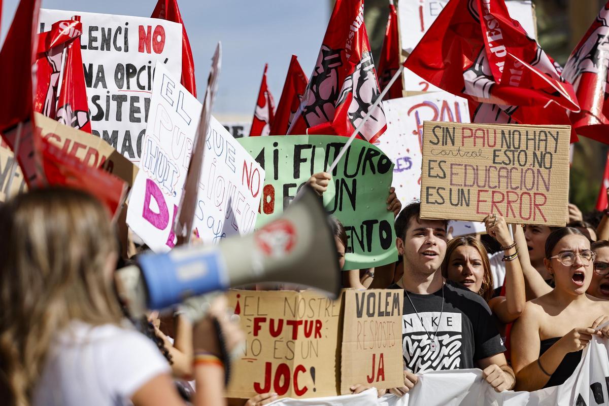 Miles de estudiantes se manifiestan en varias ciudades contra la nueva selectividad. Miles de estudiantes se manifiestan en varias ciudades contra la nueva selectividad.