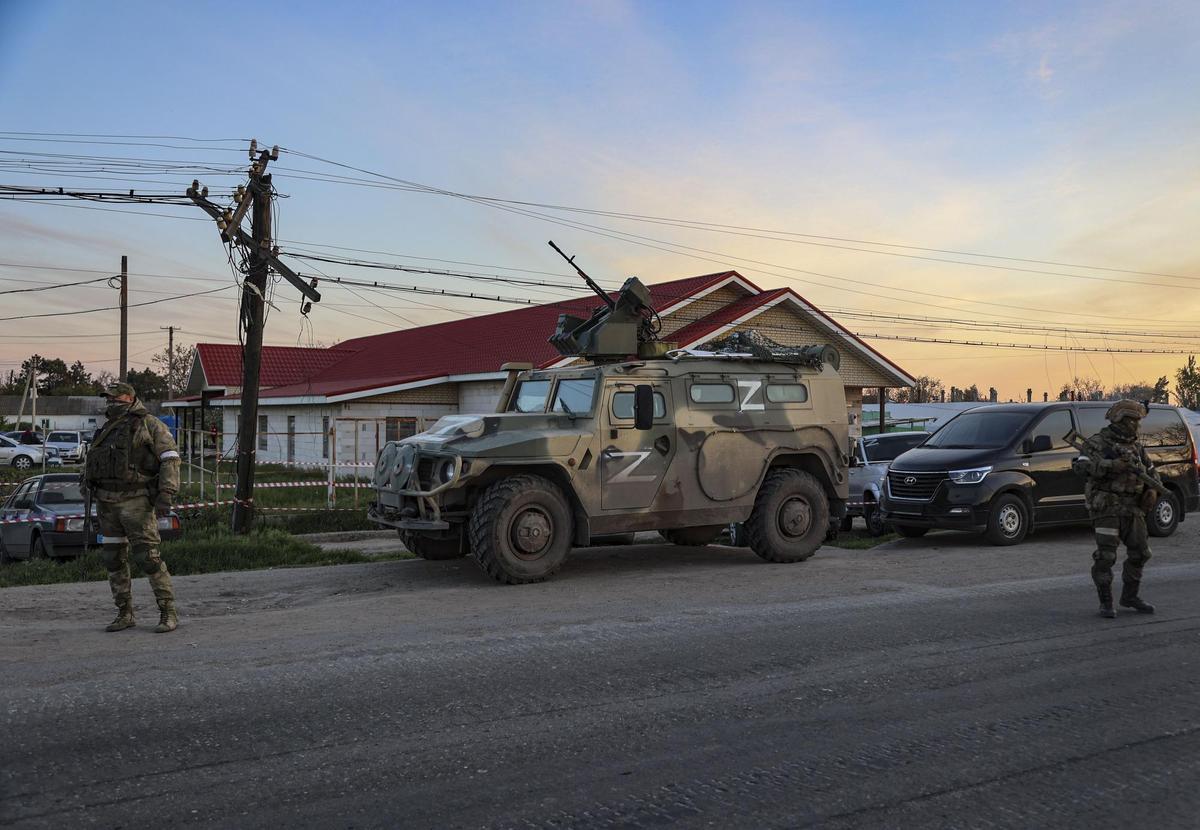 Evacuation civilian people from Azovstal in Mariupol