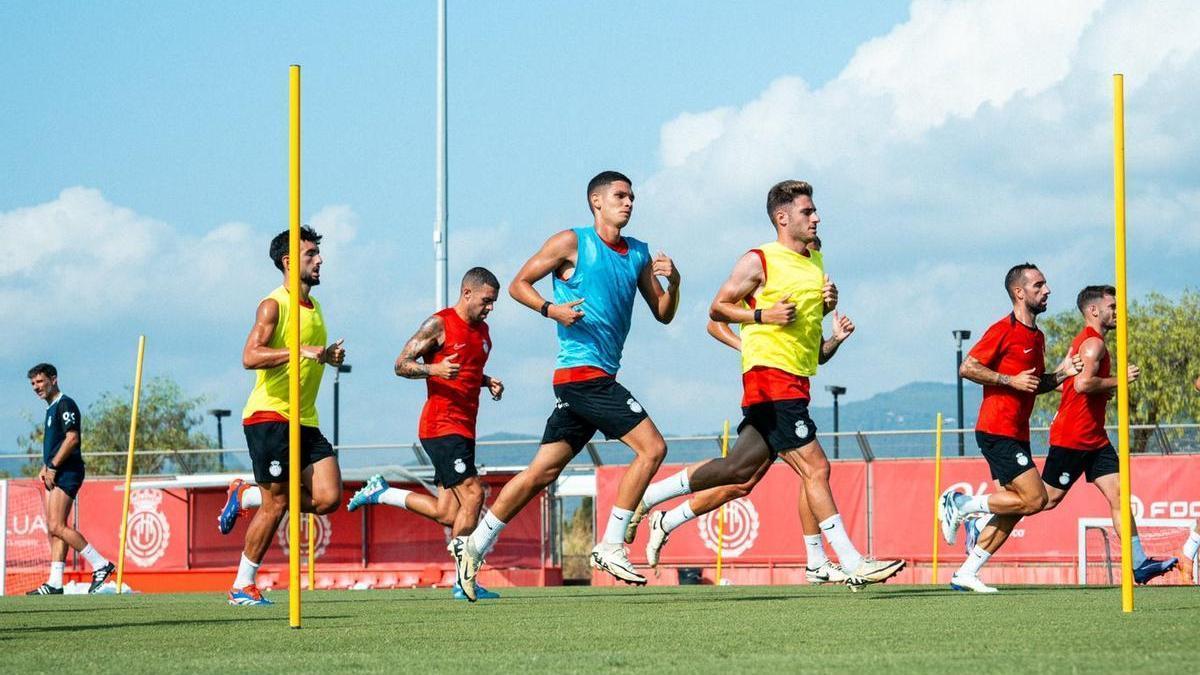 Luna y Robert Navarro, juntos durante un entrenamiento en Son Bibiloni.