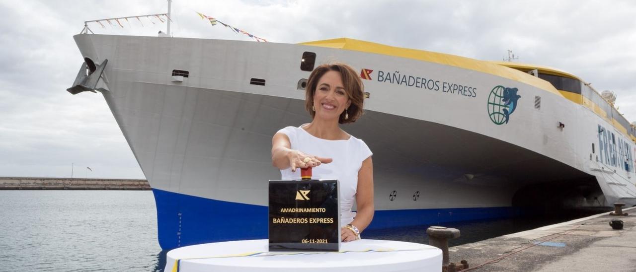 Arancha Ramírez, madrina del Bañaderos Express, durante la ceremonia.