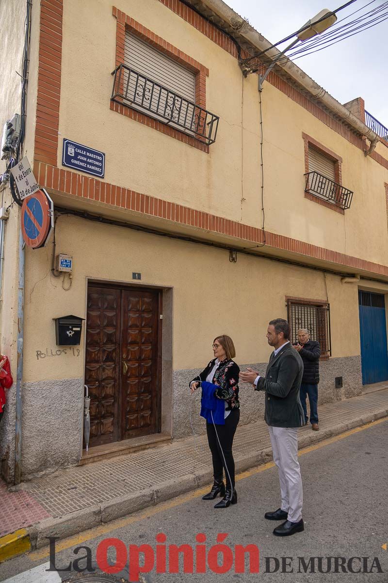 Una calle en Caravaca recuerda al profesor Juan Antonio Giménez Ramírez